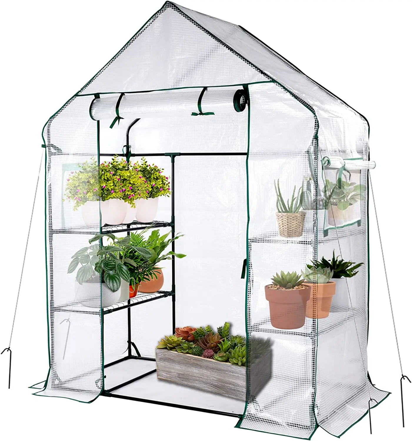 Outdoor black backyard mini small transparent flower clear greenhouse frame indoor