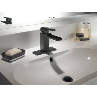 Delta Ara Single Hole Single-Handle Bathroom Faucet Channel Spout in Matte Black 568LF-BLLPU