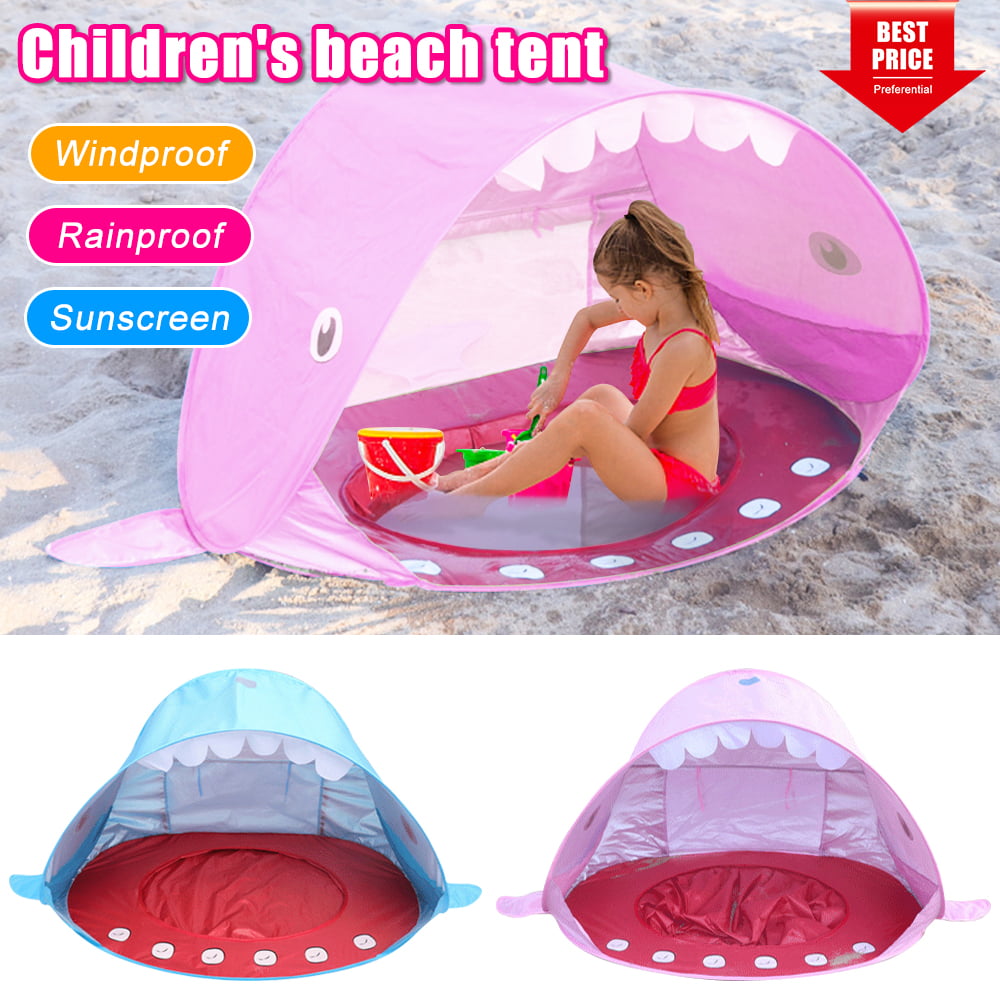 LNKOO Baby Pool Tent Baby Beach Tent ，Pop Up Tent Sun Shade Instant Tent Sun Shelter Kids Beach Tent 50+UPF UV Protection Sun Shelter for Infant Kids Baby