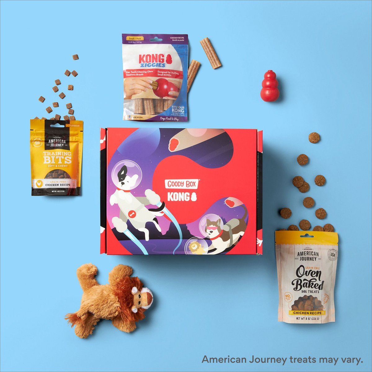 Goody Box x KONG Classic Dog Toys and Treats， Small