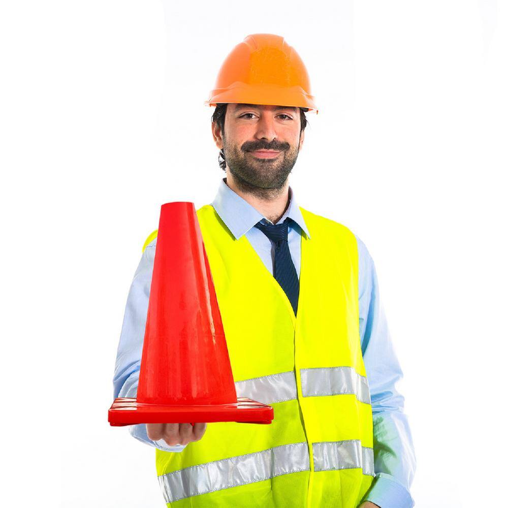 Safe Handler 28 in. Orange PVC Traffic Safety Cone 6-Pack High Visibility BLSH-28CONE-O-6