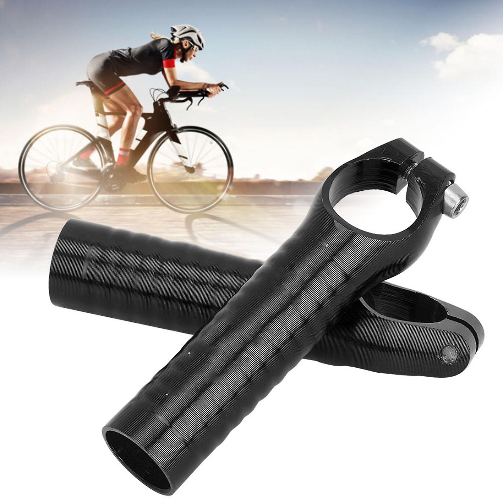 1 Pair 7075 Aluminum Alloy Bicycle Handlebar Grip Bike Bar End Handlebar Ends For Road Mountain Bikesblack