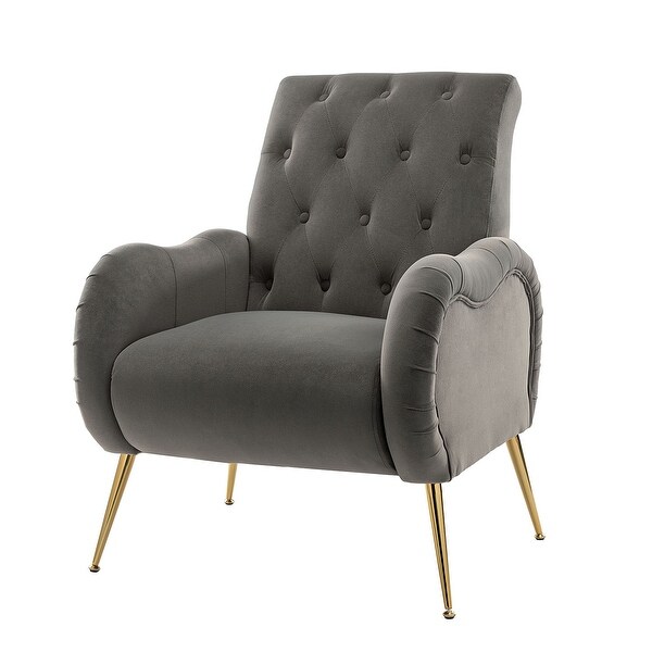 Calymne Modern Upholstered Armchair with Button-tufted Back by HULALA HOME