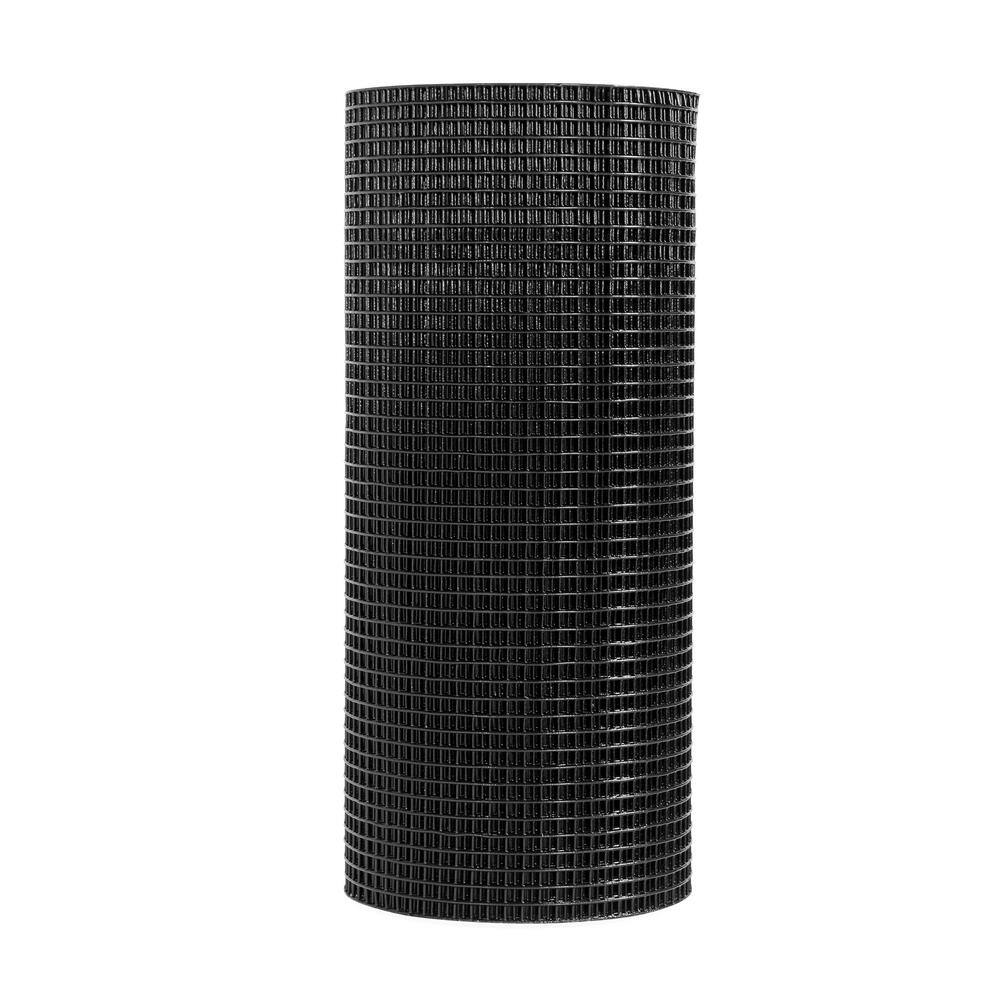 Fencer Wire 4 ft. x 50 ft. 16-Gauge Black PVC Coated Welded Wire Fence with Mesh Size 12 in. x 12 in. WV16-B4X50MHH