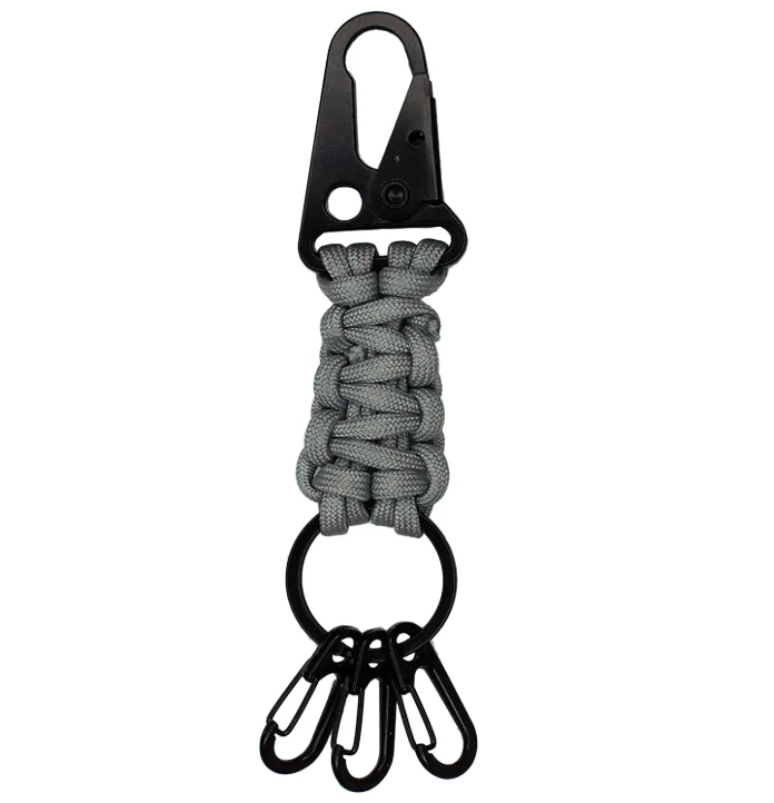 2021 quote keychain buckle paracord set survival Nylon Belt Keychain for Camping Hiking