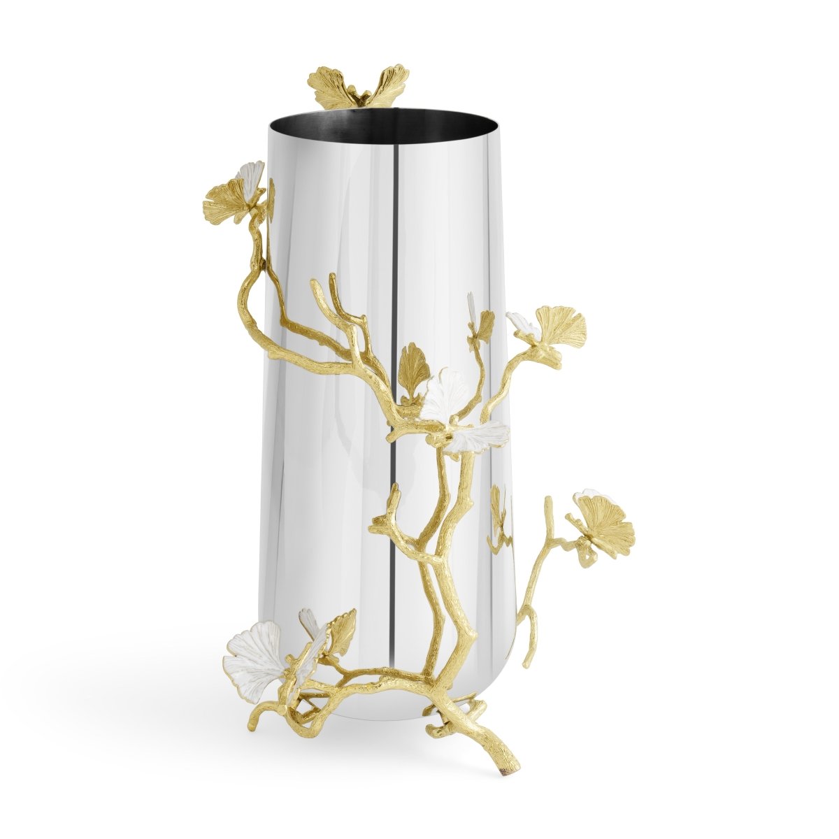 Butterfly Ginkgo Gold Vase