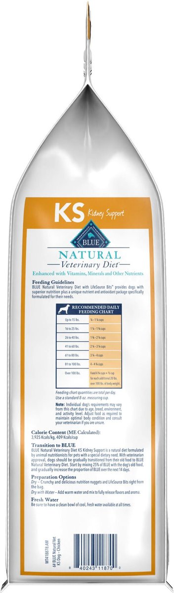 Blue Buffalo Natural Veterinary Diet KS Kidney Support Dry Dog Food