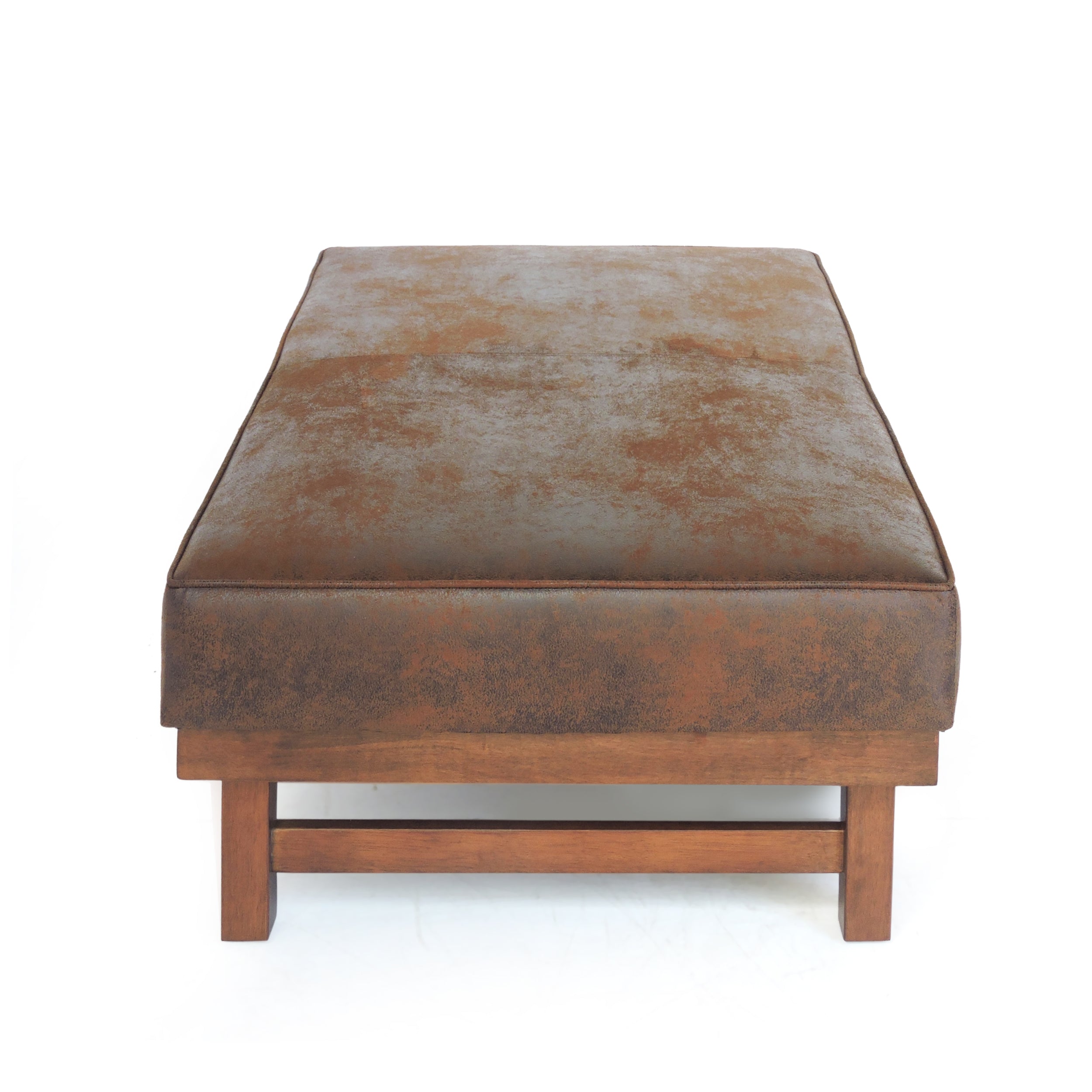 Temzyl Modern Microfiber Cocktail Ottoman with Wood Frame