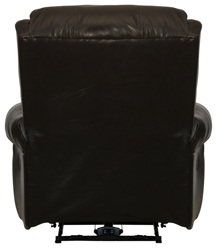 James Deluxe Power Lay Flat Recliner in Brown Top Grain Italian Leather   Transitional   Recliner Chairs   by Massiano  Houzz