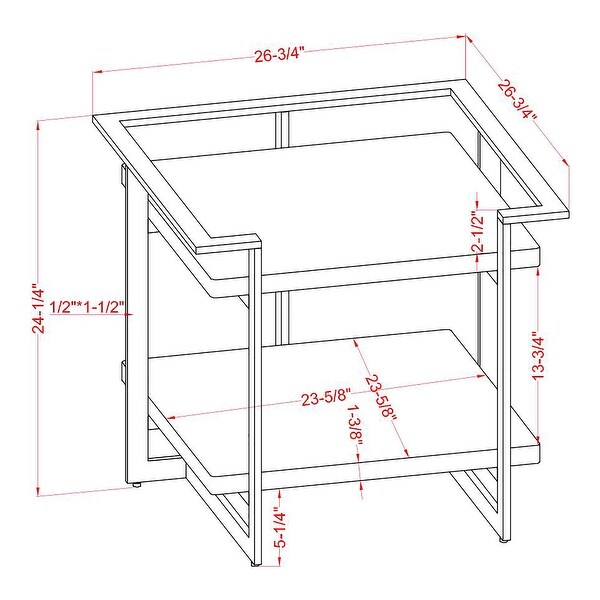 Furniture of America Lovell Gold and Black Faux Marble Side Table