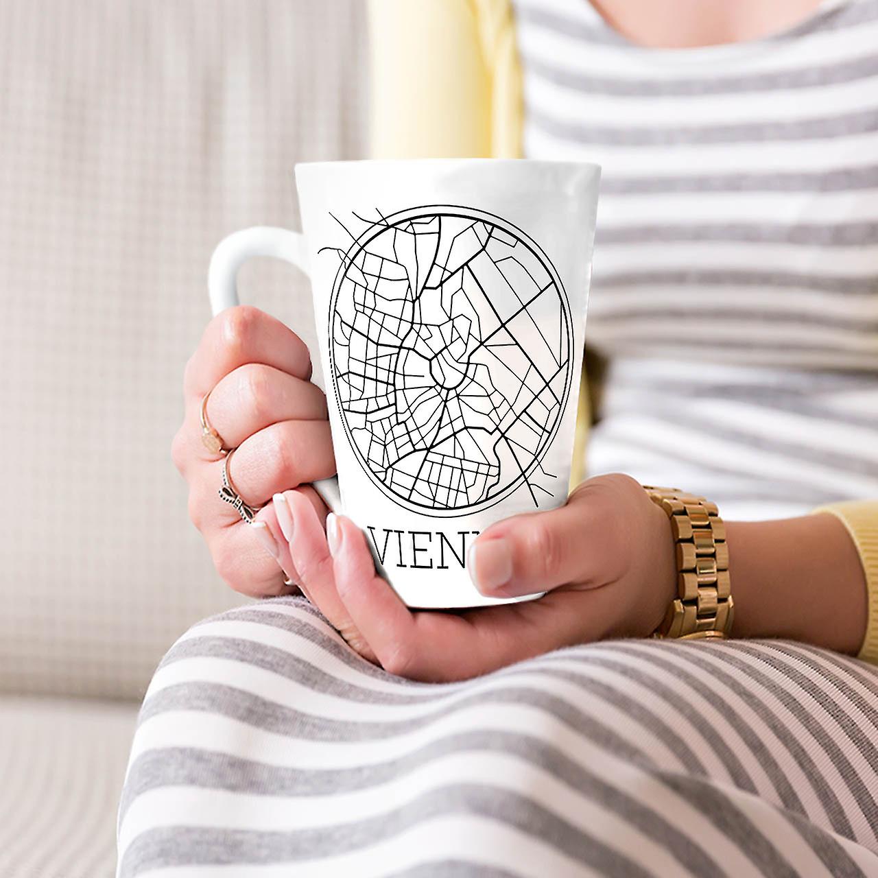 Viena City Map Fashion NEW White Tea Coffee Ceramic Latte Mug 17 oz | Wellcoda