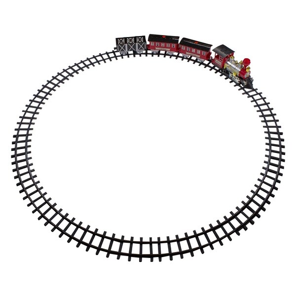 24Piece Battery Operated Lighted and Animated Christmas Train Set with Sound