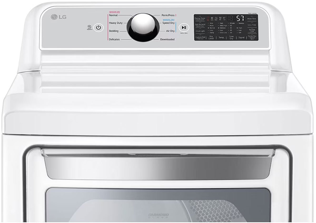 LG 7.3 Cu. Ft. White Electric Dryer With EasyLoad Door