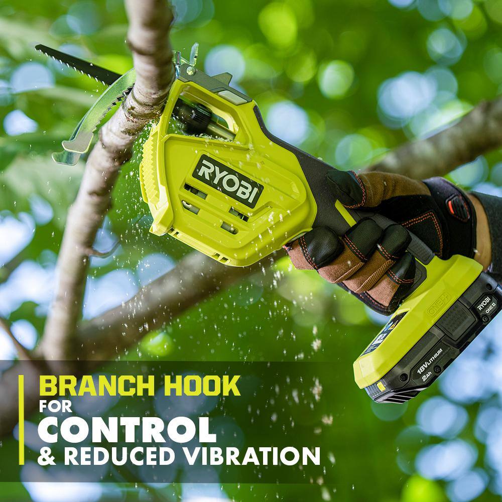 RYOBI ONE+ 18V Electric Cordless Pruning Reciprocating Saw with 2.0 Ah Battery and Charger P2530