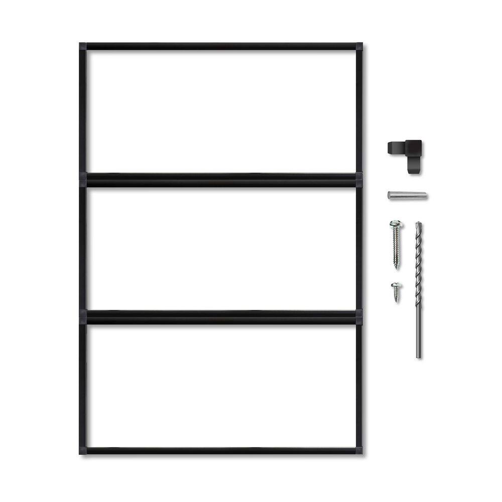 OUTDECO 48 in. x 24 in. Black Galvanized Steel Privacy Panel Frame Kit (Fits Design-Vu and Modinex 2x4 Panels) ODCC24