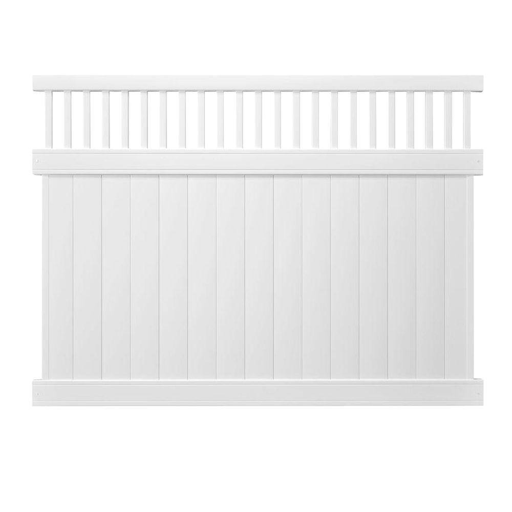 Veranda Pro-Series 6 ft. H x 8 ft. W White Vinyl Woodbridge Closed Picket Top Fence Panel - Unassembled 144727