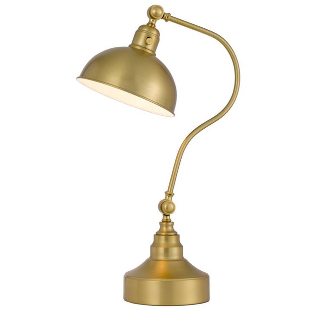 Adjustable Metal Desk Lamp With Metal Shade Antique Brass Cal Lighting