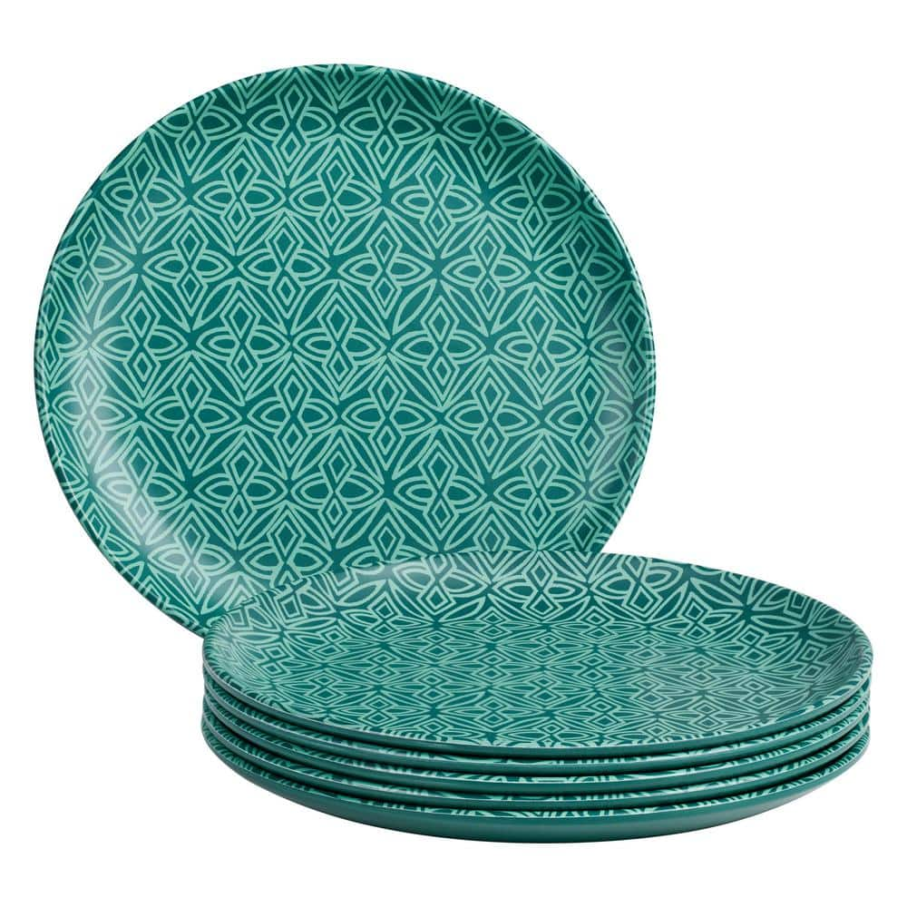 StyleWell Taryn Melamine Accent Plates in Malachite Trellis (Set of 6) AA5479MLT