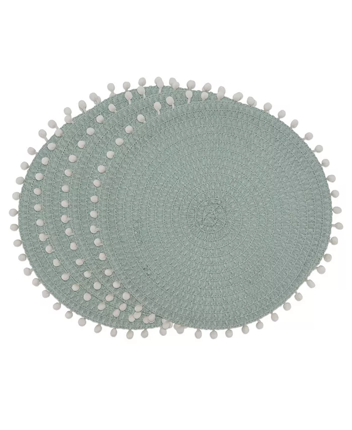 Saro Lifestyle Pom Pom Placemat Set of 4