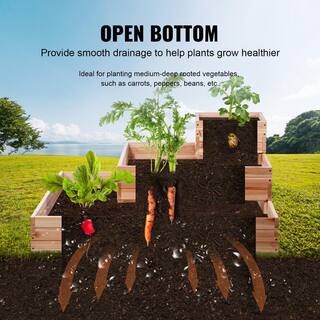 VEVOR Raised Garden Bed 8 ft. x 2 ft. x 1 ft. Wooden Planter Box with Open Base Outdoor Planting Boxes LDS2406025CM126UPV0