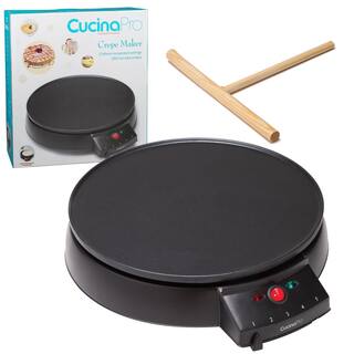 CucinaPro 110 sq. in. Black Non-Stick Electric Griddle Crepe Maker 1448