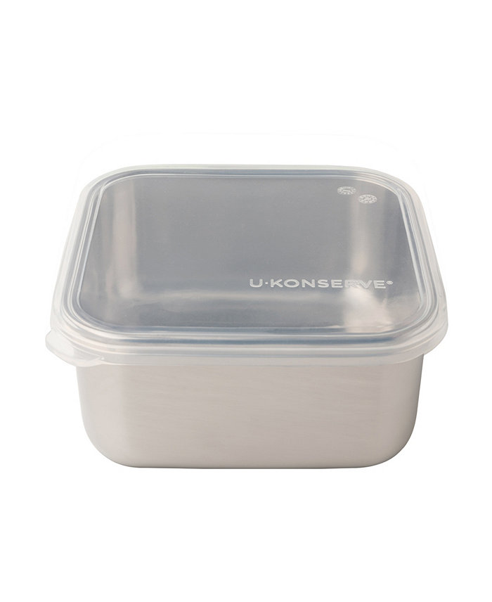 U-Konserve Stainless Steel Food to-go Container with Silicone Lid Square 50 oz