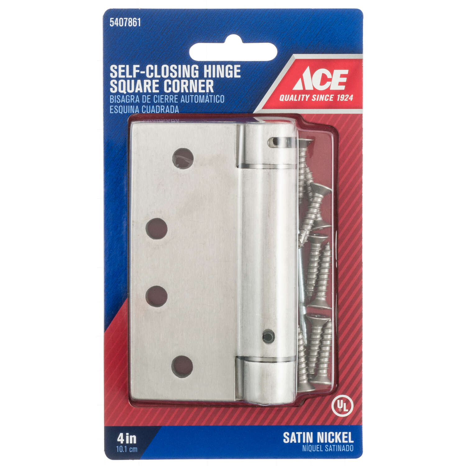 Ace 4 in. L Satin Nickel Self Closing Hinge 1 pk