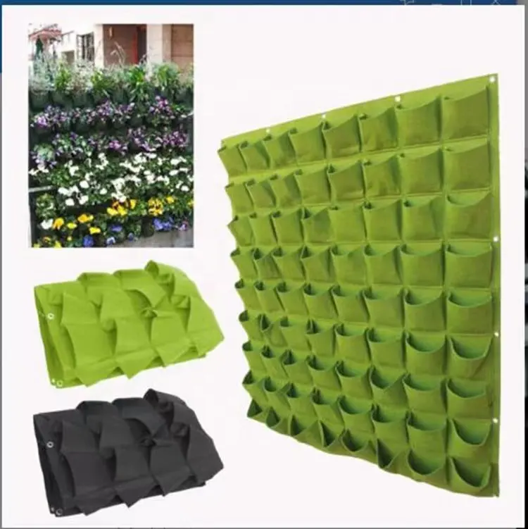 Garden Supplies 4/ 7/ 9/ 12 /18 /36/ 64 Pocket Felt Fabric Hanging Planter Vertical Garden Grow Bags