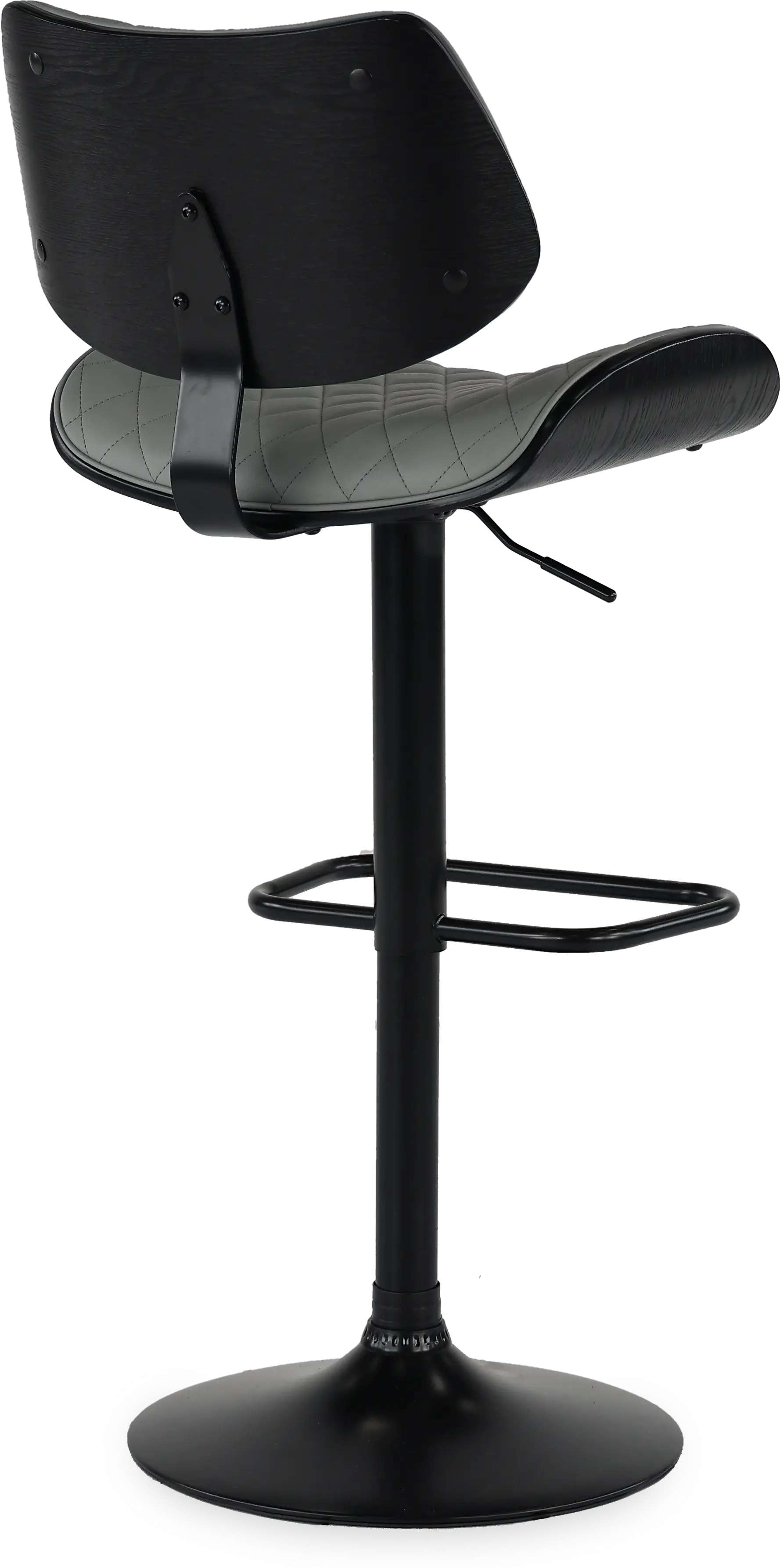 Leland Gray and Black Adjustable Swivel Bar Stool