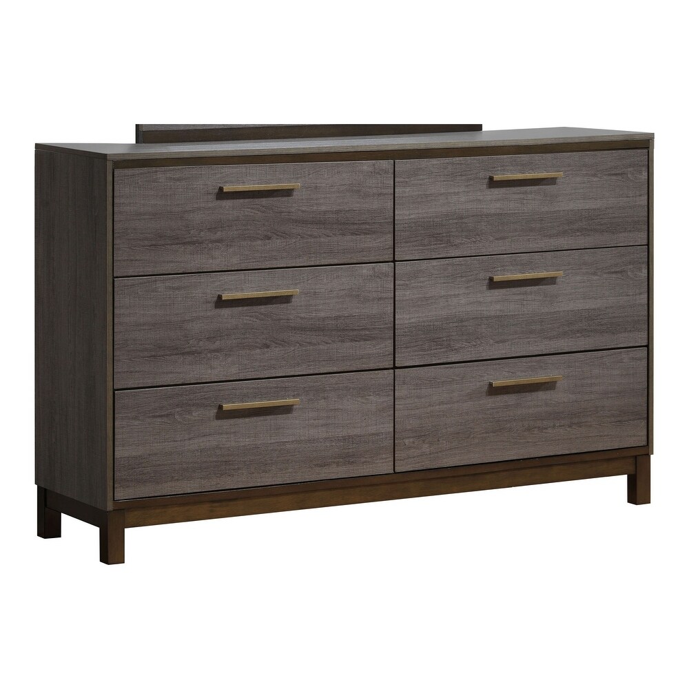 Fika Contemporary Antique Gray 56 inch Wide 6 Drawer Wood Dresser by Furniture of America