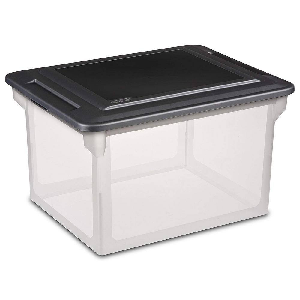 Sterilite 0.8 qt. Storage Box in Clear with Black Lid (16-Pack) 16 x 18689004