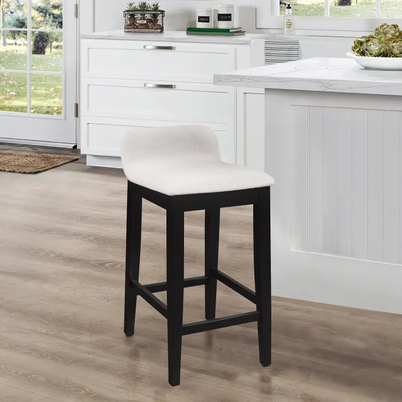 Maydena Contemporary Black Wood Counter Height Stool