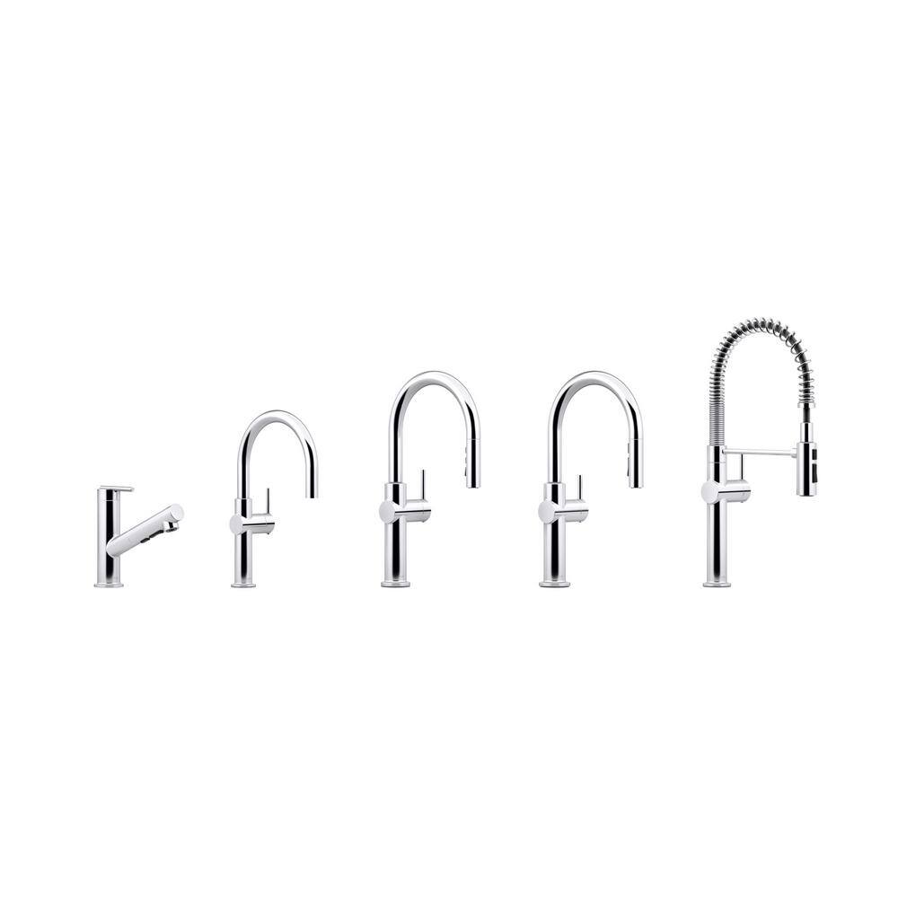 KOHLER Crue Single-Handle Pull-Out Sprayer Kitchen Faucet in Matte Black K-22976-BL