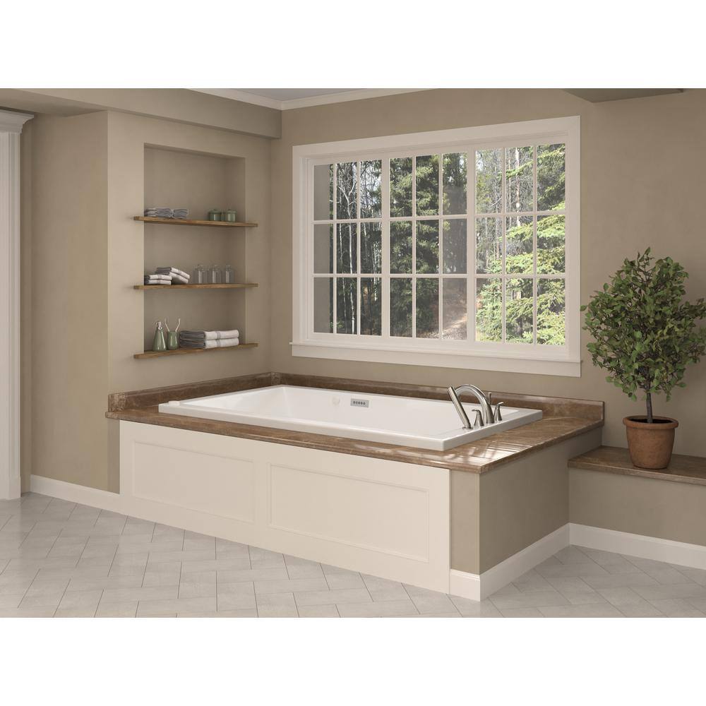 Universal Tubs Sapphire Diamond Series 5.5 ft. Right Drain Rectangular Drop-in Whirlpool and Air Bath Tub in White HD3666VNDRX