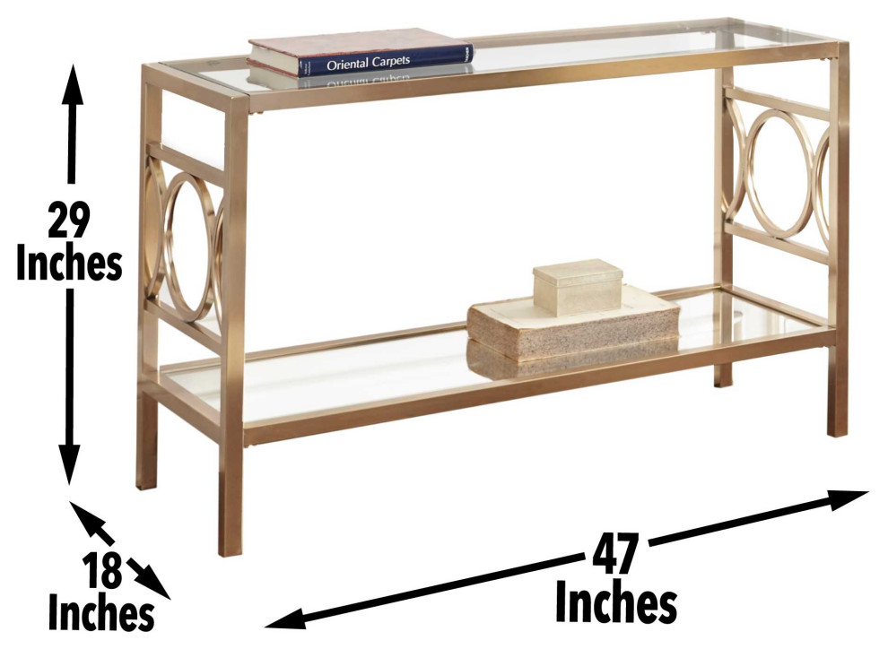 Olympia Sofa Table Gold   Contemporary   Console Tables   by HedgeApple  Houzz