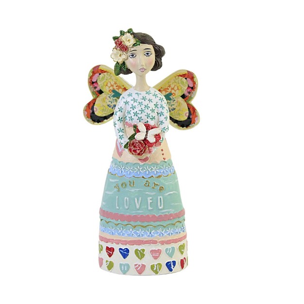 Figurine You Are Loved Angel One Figurine 5 25 Inches Kelly Rae Roberts 12552 Polyresin Green