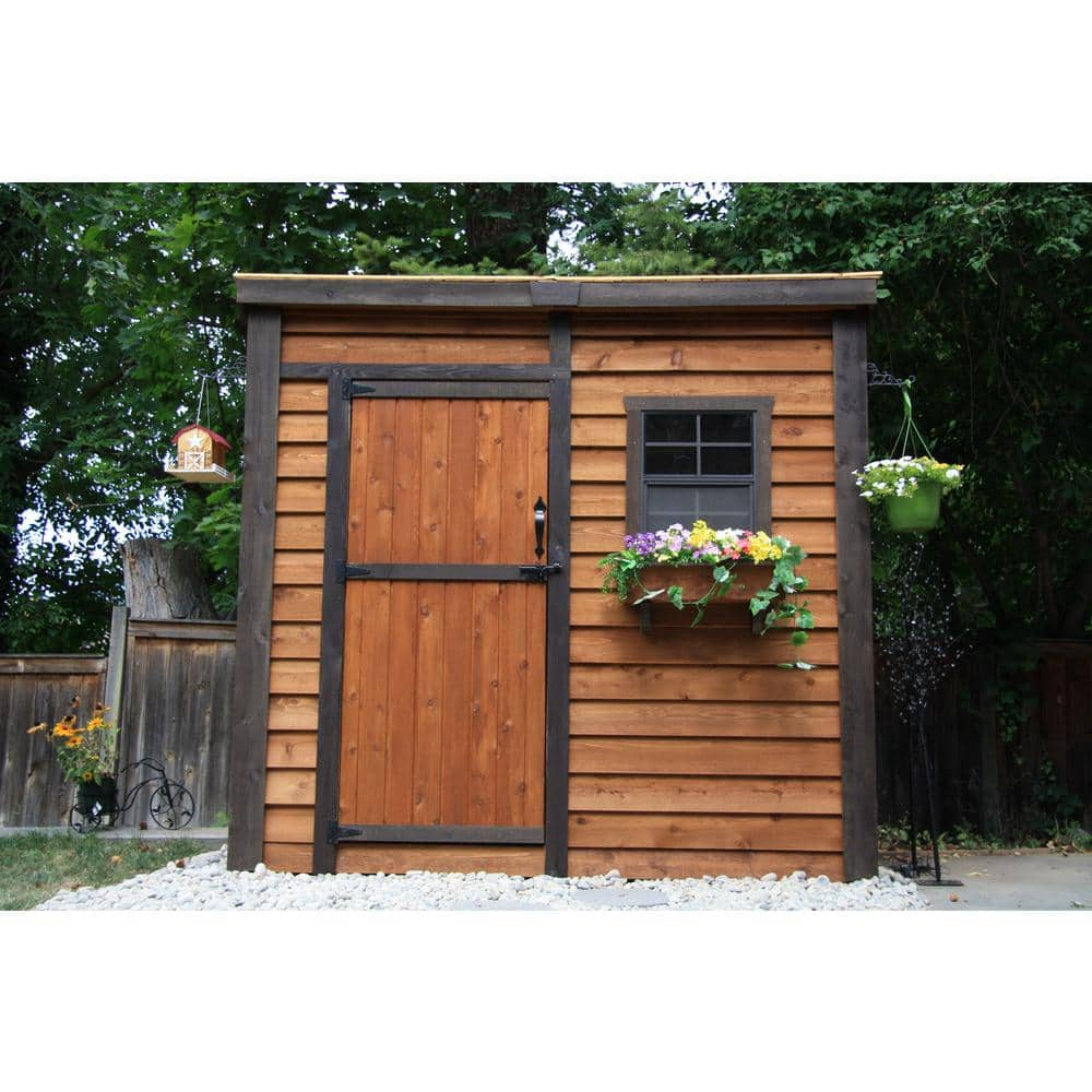 Outdoor Living Today Garden Saver 8 ft. W x 4 ft. D Cedar Wood Shed with Single Doors and Cedar Roof (32 sq. ft.) GS84-S-CEDAR-AK