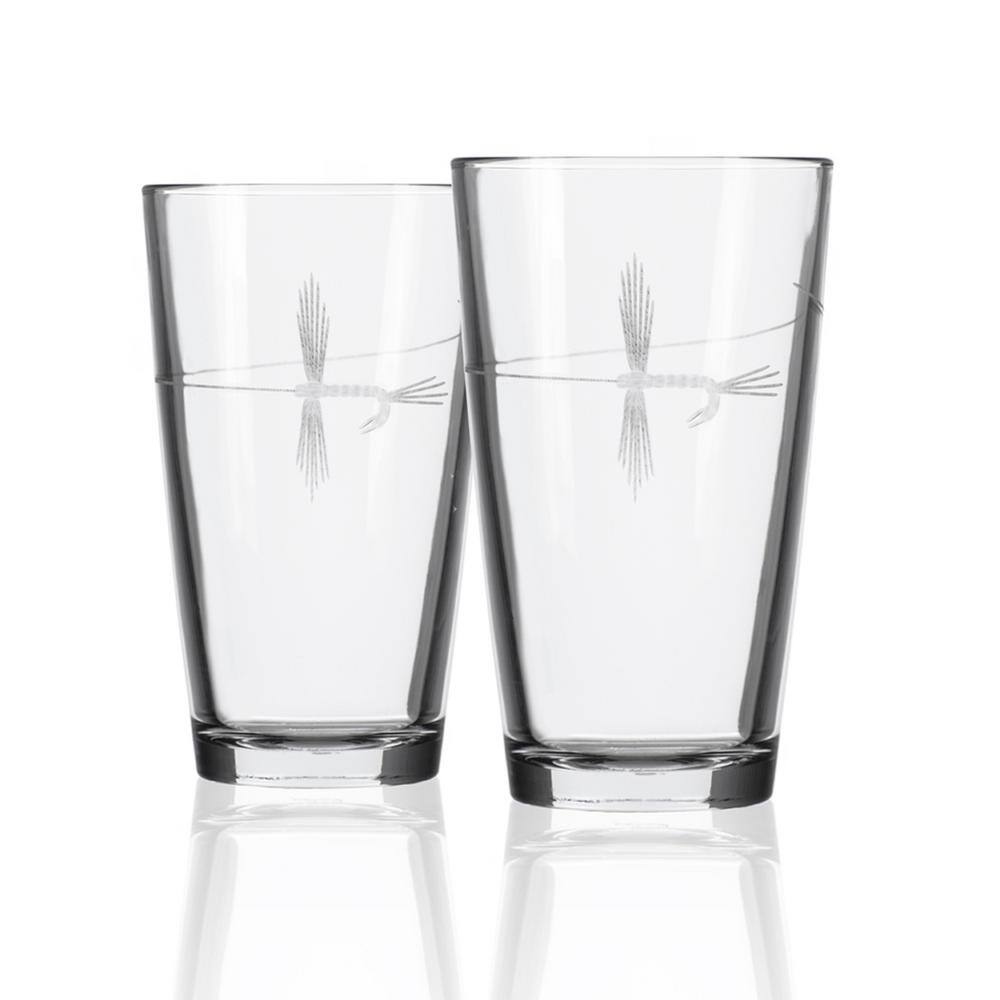 Rolf Glass Fly Fishing 16 fl. oz Beer Pint Glasses (Set of 2) 410074-S2