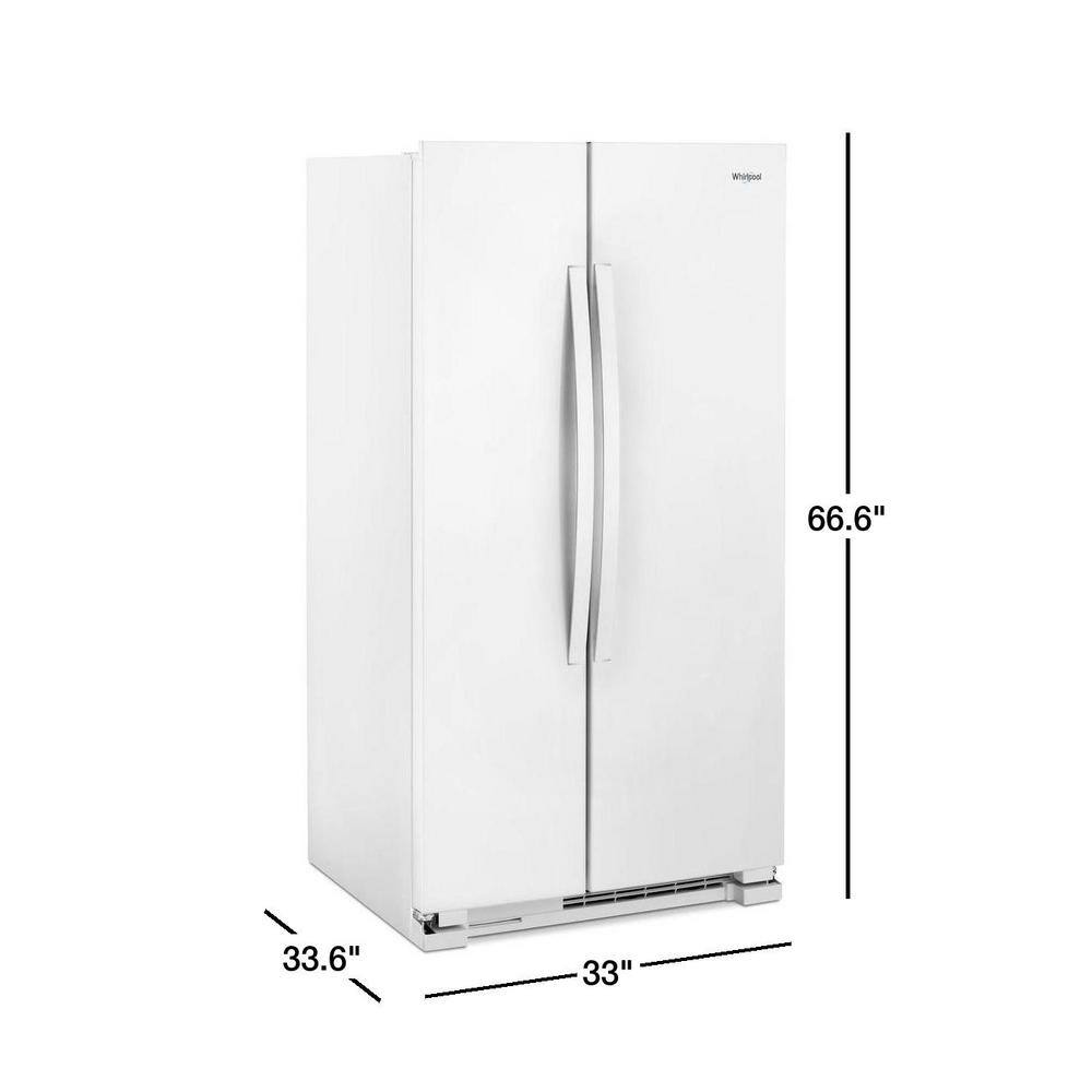 Whirlpool 22 cu. Ft. Side by Side Refrigerator in White WRS312SNHW