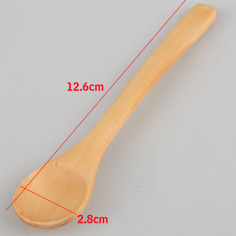 6Pcs Wooden Bamboo Honey Dessert Food Cake Food-grade Spoon Coffee Condiment Cooking Utensil Scoop Spoon Catering Teaspoon Tools