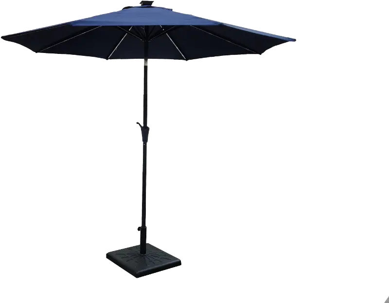 Navy Solar LED Lined 9ft Patio Umbrella