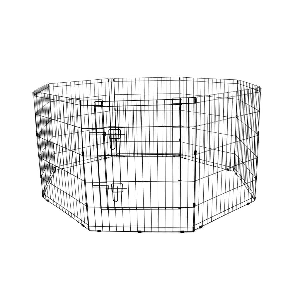 PRIVATE BRAND UNBRANDED 0-Acre 30 in. Indoor/Outdoor Collapsable Dog Exercise Pen with Latched Door 308597B