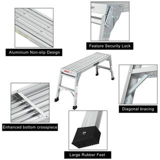 WELLFOR 1-Step Heavy-Duty Aluminum Folding Step Stool 225 lbs. Folding Step Ladder TL-HGY-35212