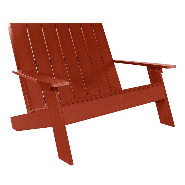 Italica Double Wide Modern Adirondack Chair Rustic Red Highwood