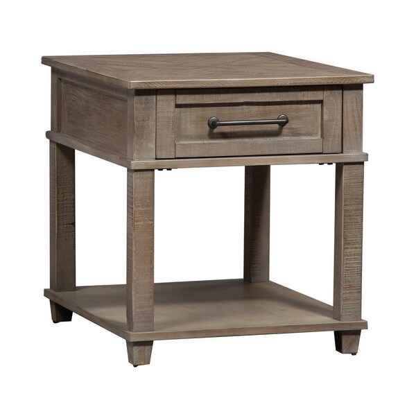 Parkland Falls Weathered Taupe Rectangular End Table