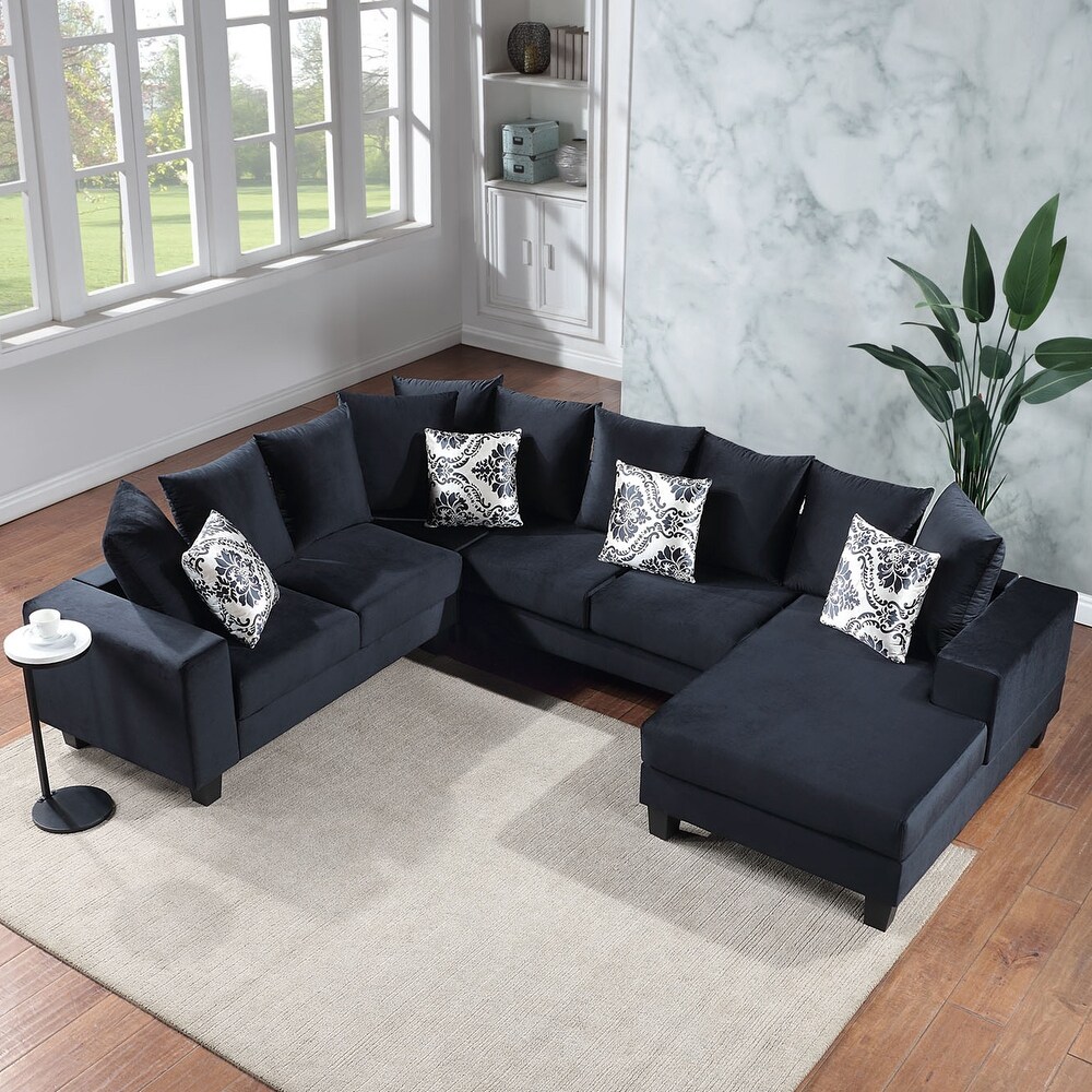 Velvet 7 Seater U Shape Modular Sectional Sofa