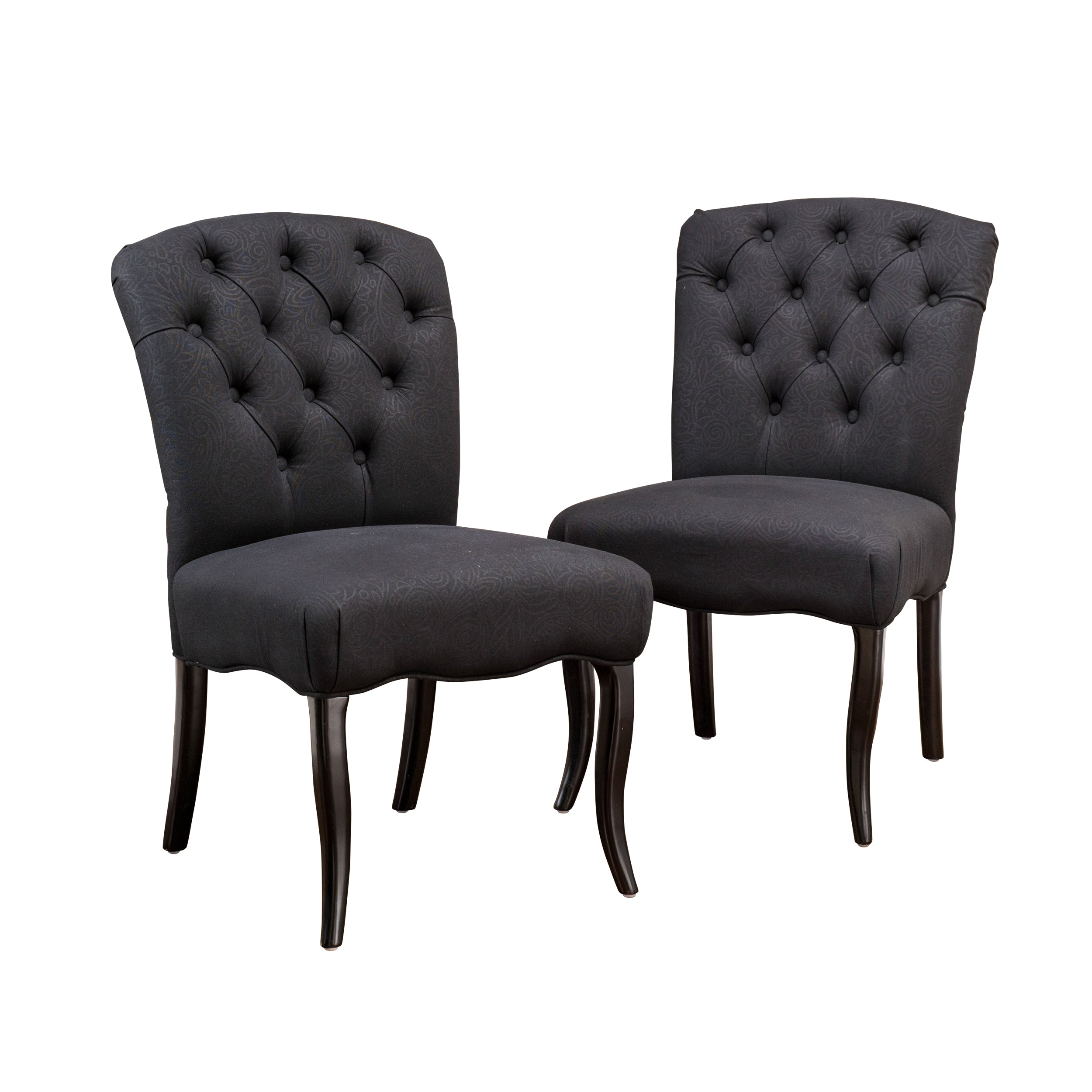 Hallie Traditional Tufted Armless Dining Chairs (Set of 2)