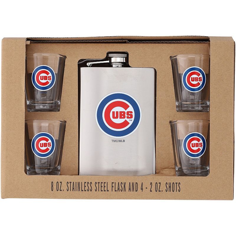 Chicago Cubs 8oz. Stainless Steel Flask and 2oz. Shot Glass Set