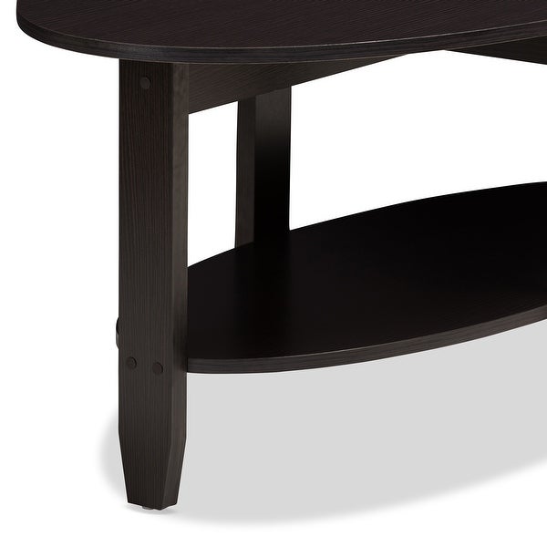 Urban Designs Alyson Wooden Coffee Table in Wenge Brown Finish - wood