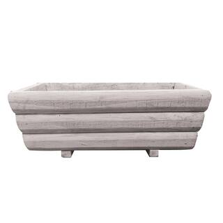 Devault Enterprises 21 in. W X 8 in. H Whitewash Wooden Planter DEVBP300